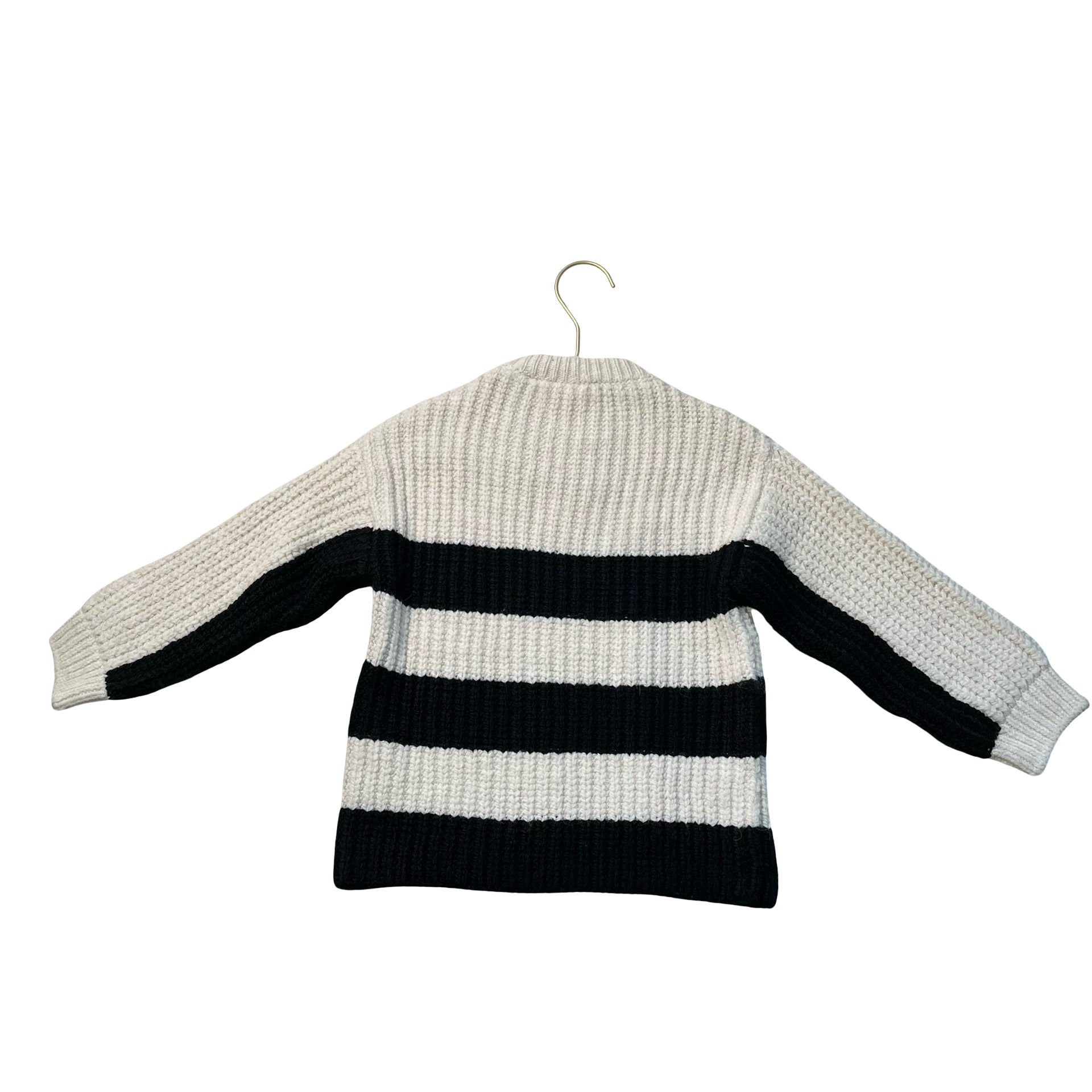 Zara Ivory & Black Striped Sweater - Size 4-5