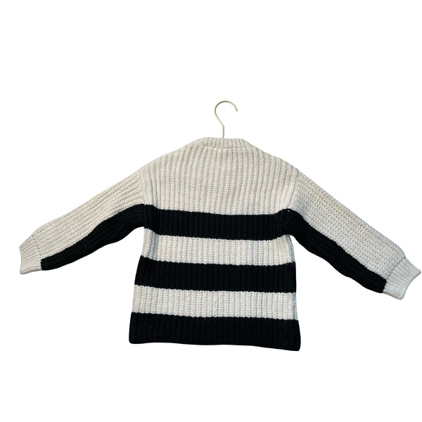 Zara Ivory & Black Striped Sweater - Size 4-5