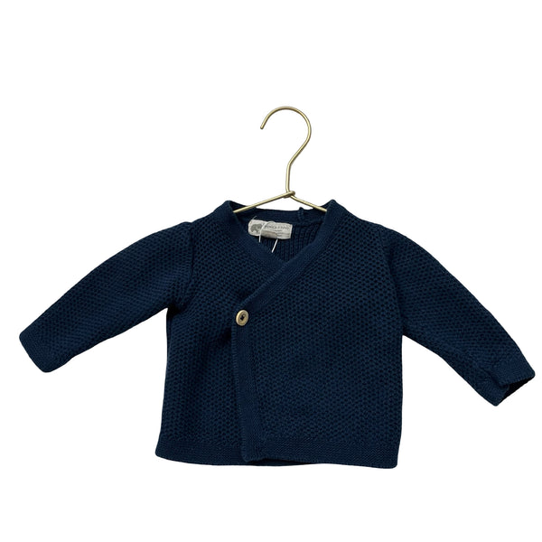 Monica + Andy Navy Cotton Cardigan Sweater - Size 3-6 Mo