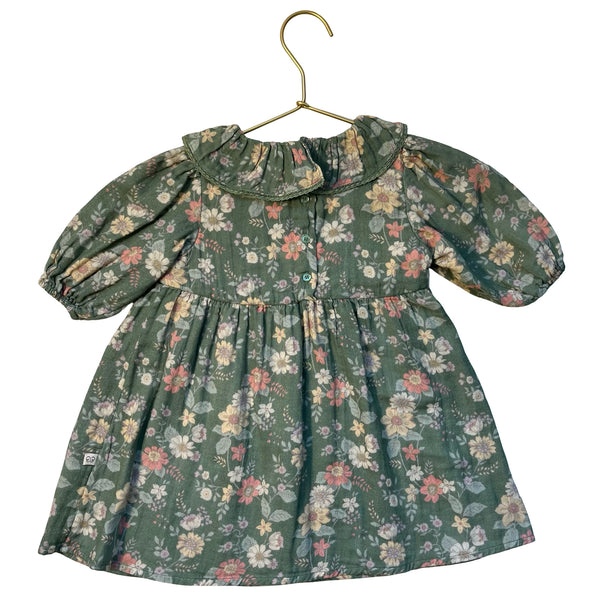 Early Sunday Green Floral Dress - Size 2Y