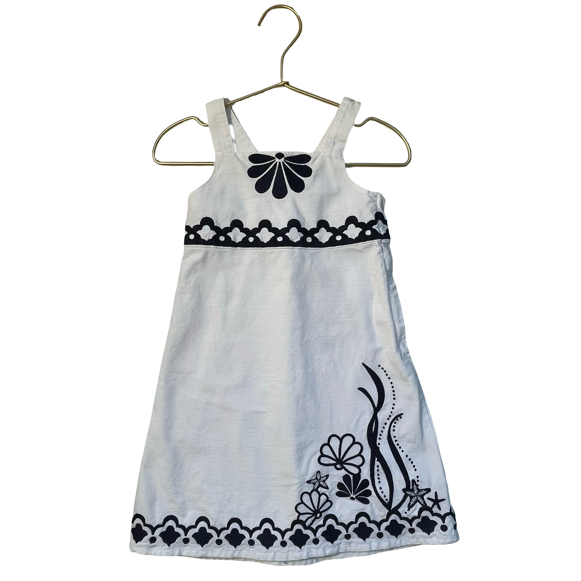 Gymboree White & Navy Embroidered Dress - Size 3