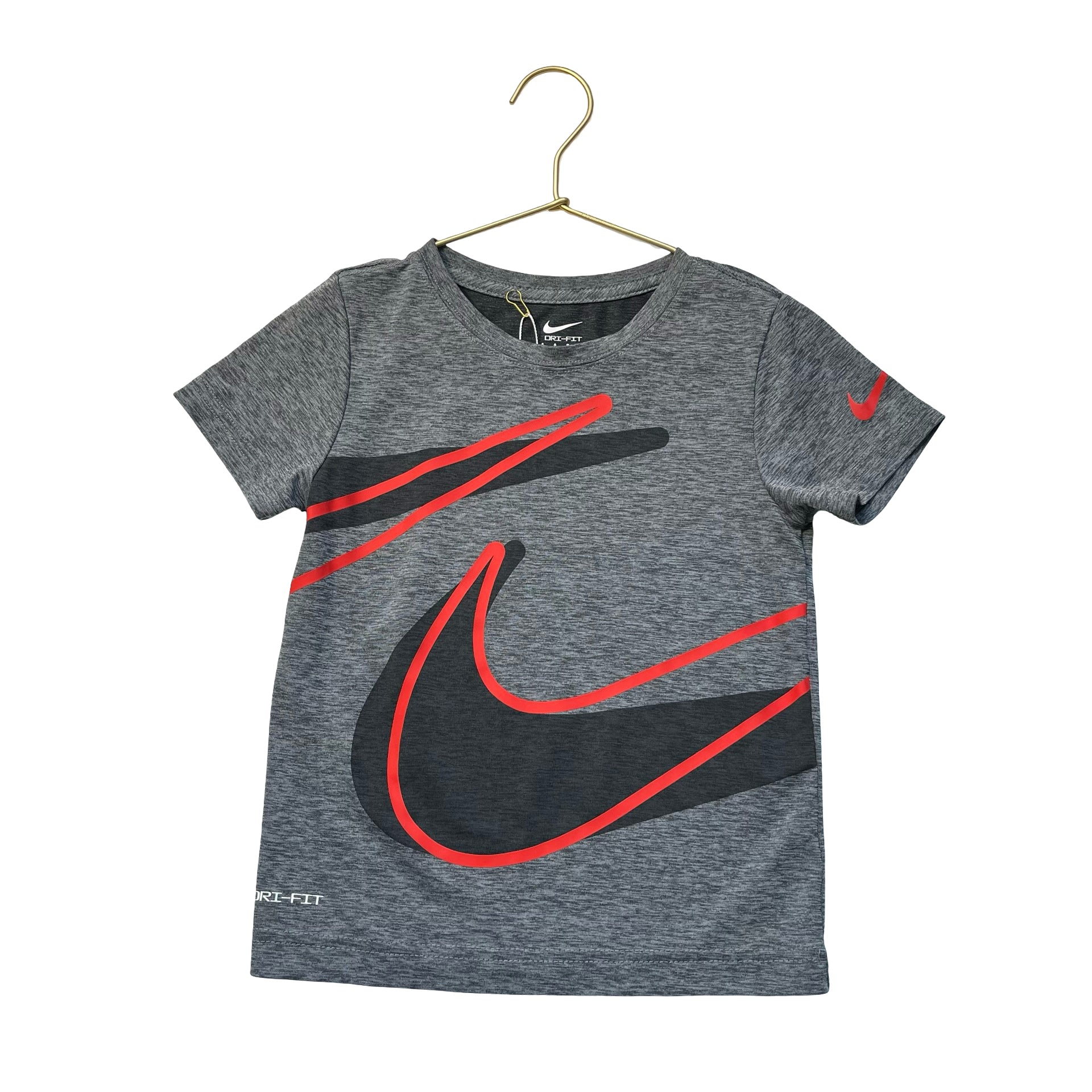 Nike Gray Logo Athletic T-Shirt - Size 5