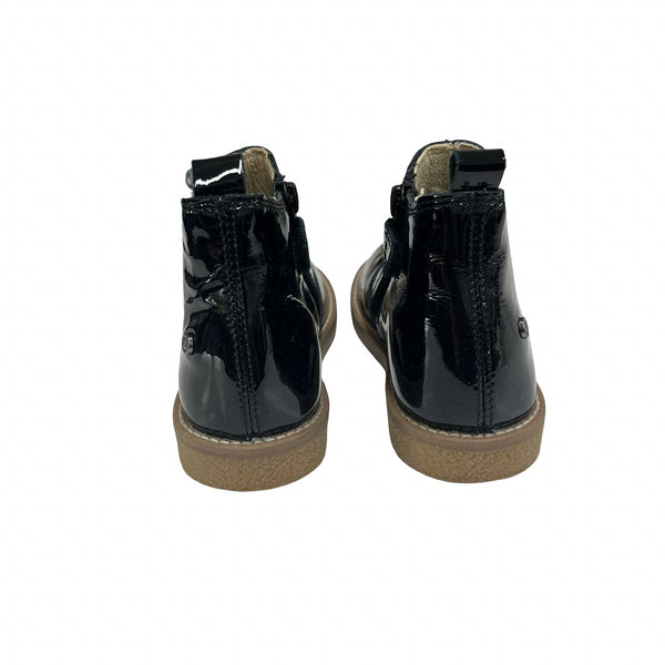 Naturino Black Patent Ankle Boots - Size 27 (10)