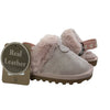 Bearpaw Pink Sparkle Leather & Faux Fur Slip On Shoes New with Tags - Size 6
