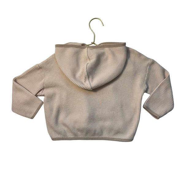 Zara Blush Waffle Hooded Pullover Shirt - Size 3-4