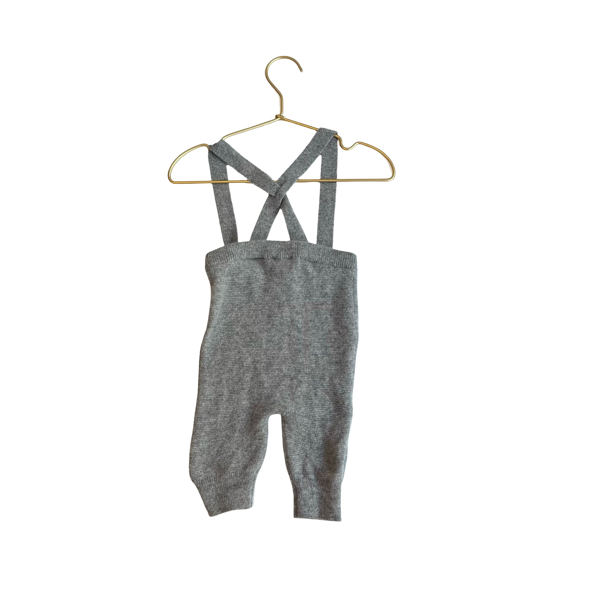 Jacadi Gray Cashmere-Wool Overall Pants - Size 6 Mo