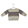 Janie and Jack Oatmeal & Multi-Color Fair Isle Sweater - Size 6-12 Mo