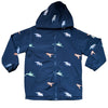 Holy & Beau Navy Dinosaur 'Color Changing' Hooded Raincoat - Size 5-6
