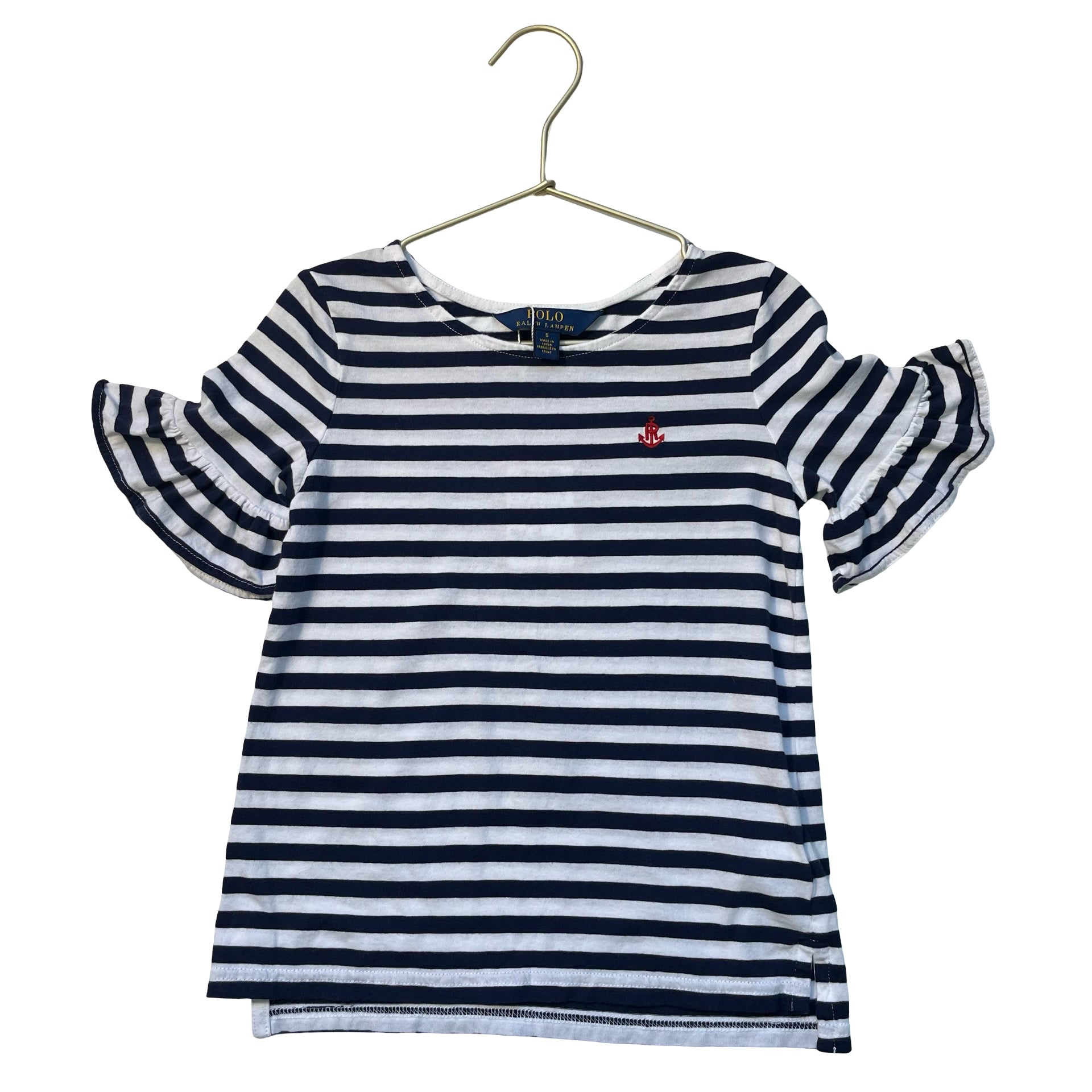 Polo Ralph Lauren Navy & White Striped T-Shirt - Size 5