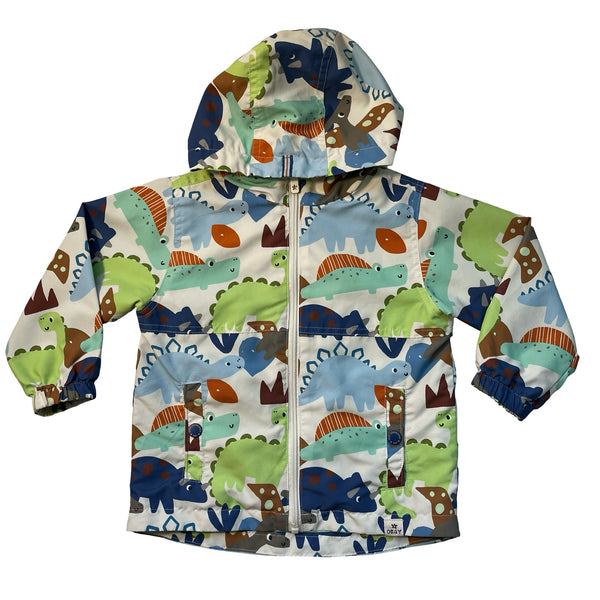 Next Dinosaur Print Hooded Windbreaker Jacket - Size 2-3