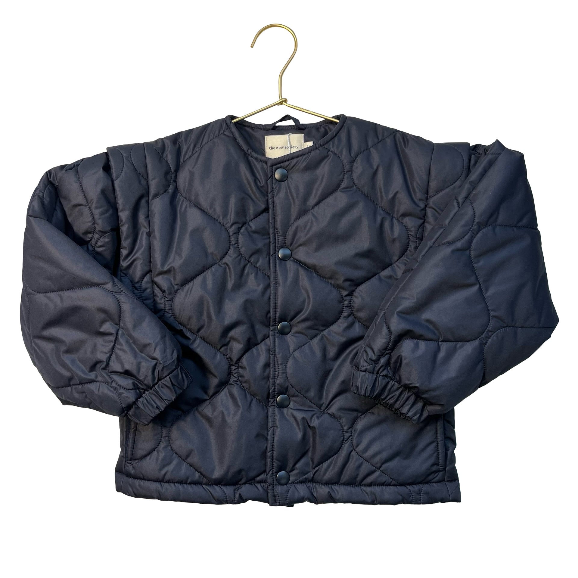 The New Society Navy Quilted Jacket - Size 6Y