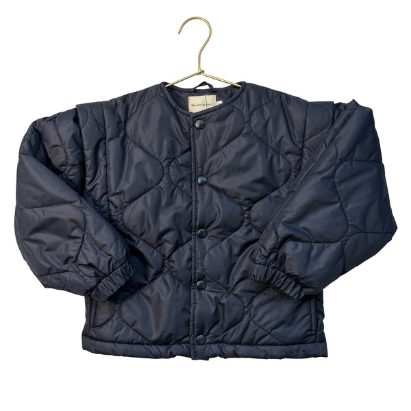 The New Society Navy Quilted Jacket - Size 6Y