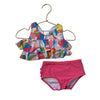 Ruffle Butts Colorful Pattern 2 Piece Swim Suit - Size 6-12 Mo