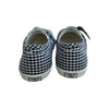 Janie and Jack Navy & Ivory Gingham Bow Slip On Sneakers - Size 12