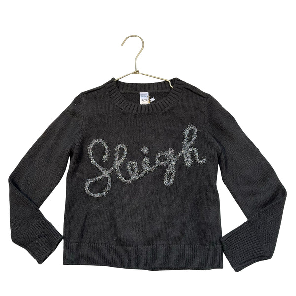 Carter's Dark Gray & Silver Tinsel 'Sleigh' Sweater - Size 7