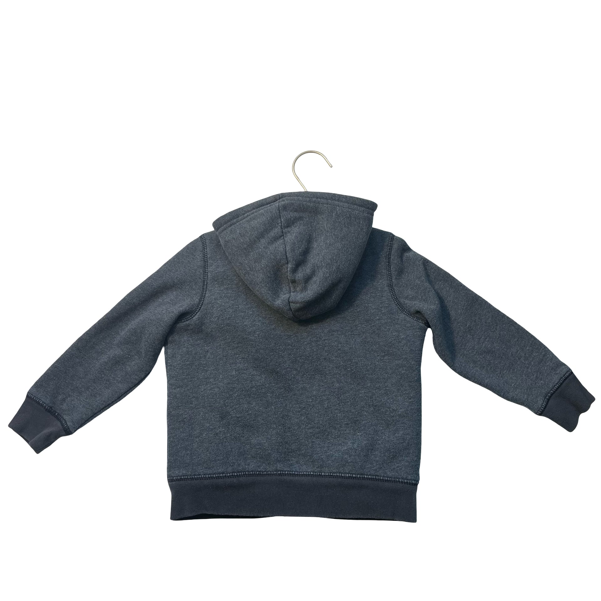 Primary Sherpa-Lined Dark Gray Hooded Sweatshirt - Size 2-3