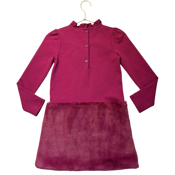 Janie and Jack Plum Faux Fur Dress - Size 8