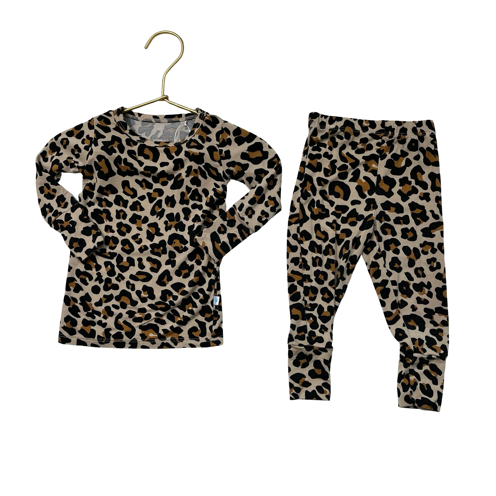 Posh Peanut Leopard Print PJ Set - Size 6-12 Mo