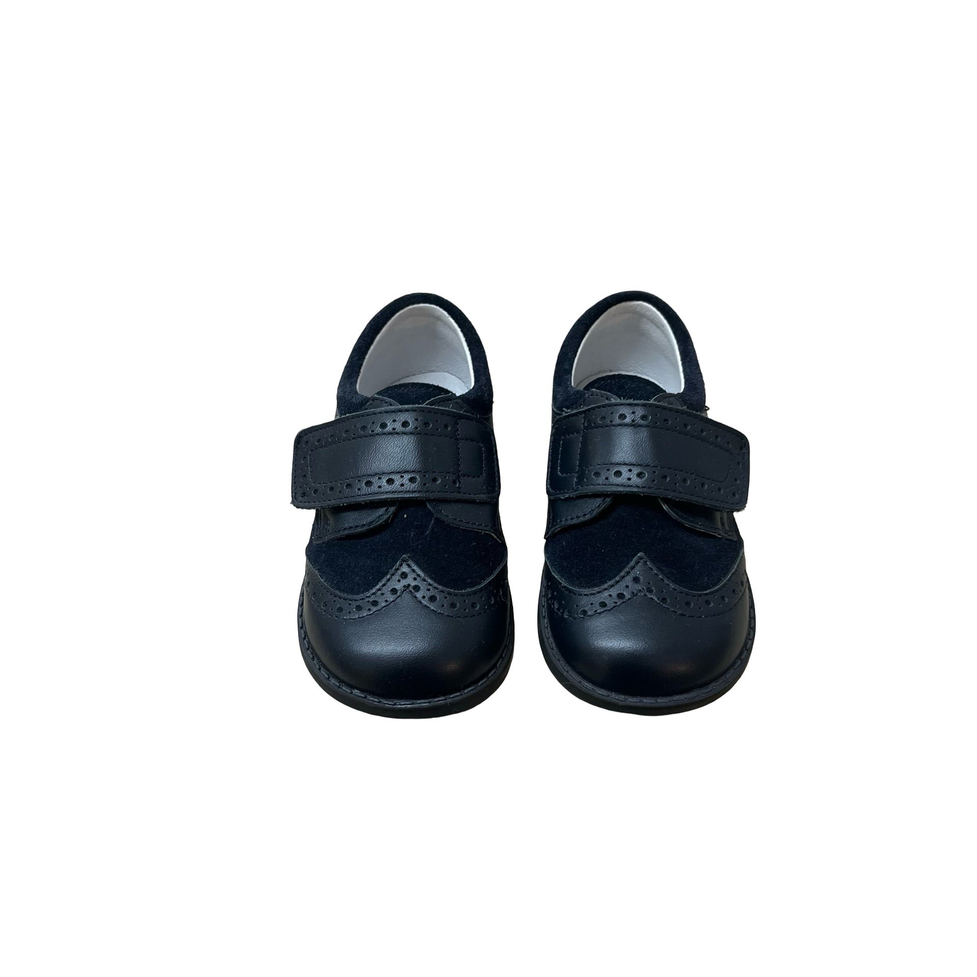 Andanines Dark Navy Velcro Wing-Tip Shoes - Size 5