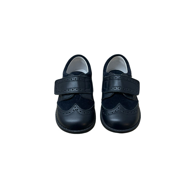 Andanines Dark Navy Velcro Wing-Tip Shoes - Size 5