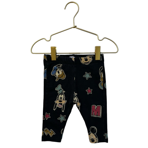 Zara x Disney Black Character Print Pants - Size 3-6 Mo