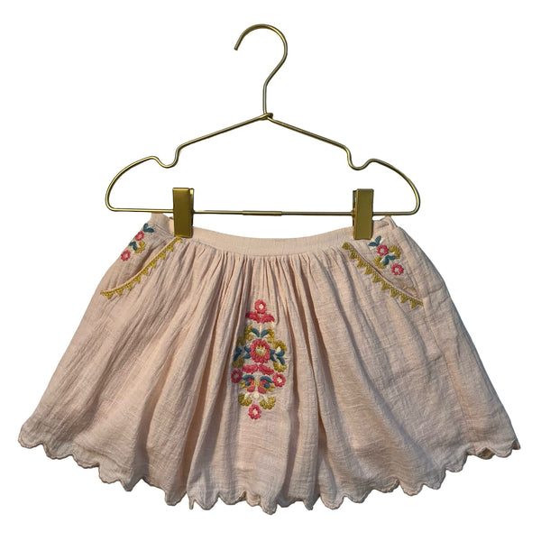 Louise Misha Peach Emroidered Skirt - Size 4