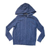 Brooks Brothers Blue Cotton Cable-Knit Hooded Zip-Up Cardigan Sweater - Size S 8