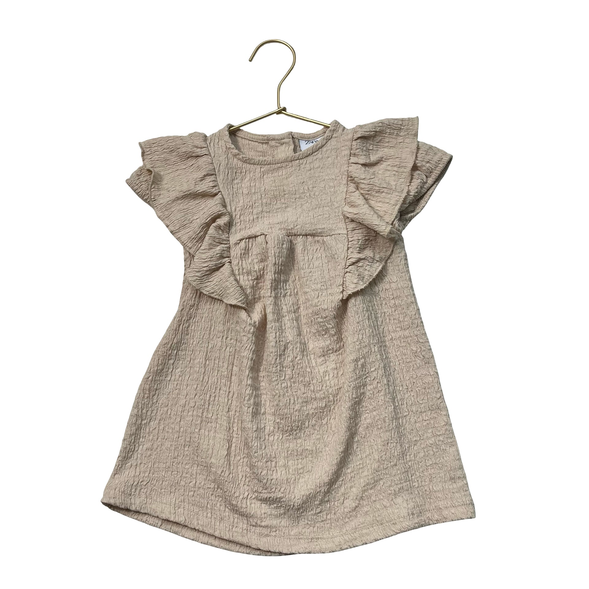 Zara Ivory Crinkle Sleeveless Dress - Sizes 18-24 Months