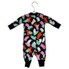 Hanna Andersson Black & Multi-Color Ghost Print One-Piece - Size 0-3 Mo