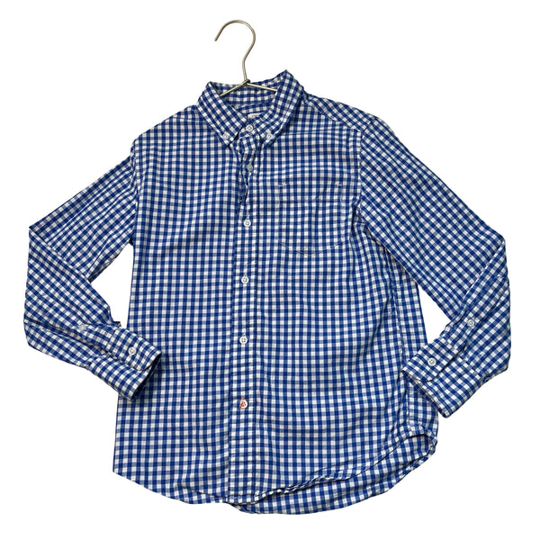 Crewcuts Blue & White Check Button Down Shirt - Size 8