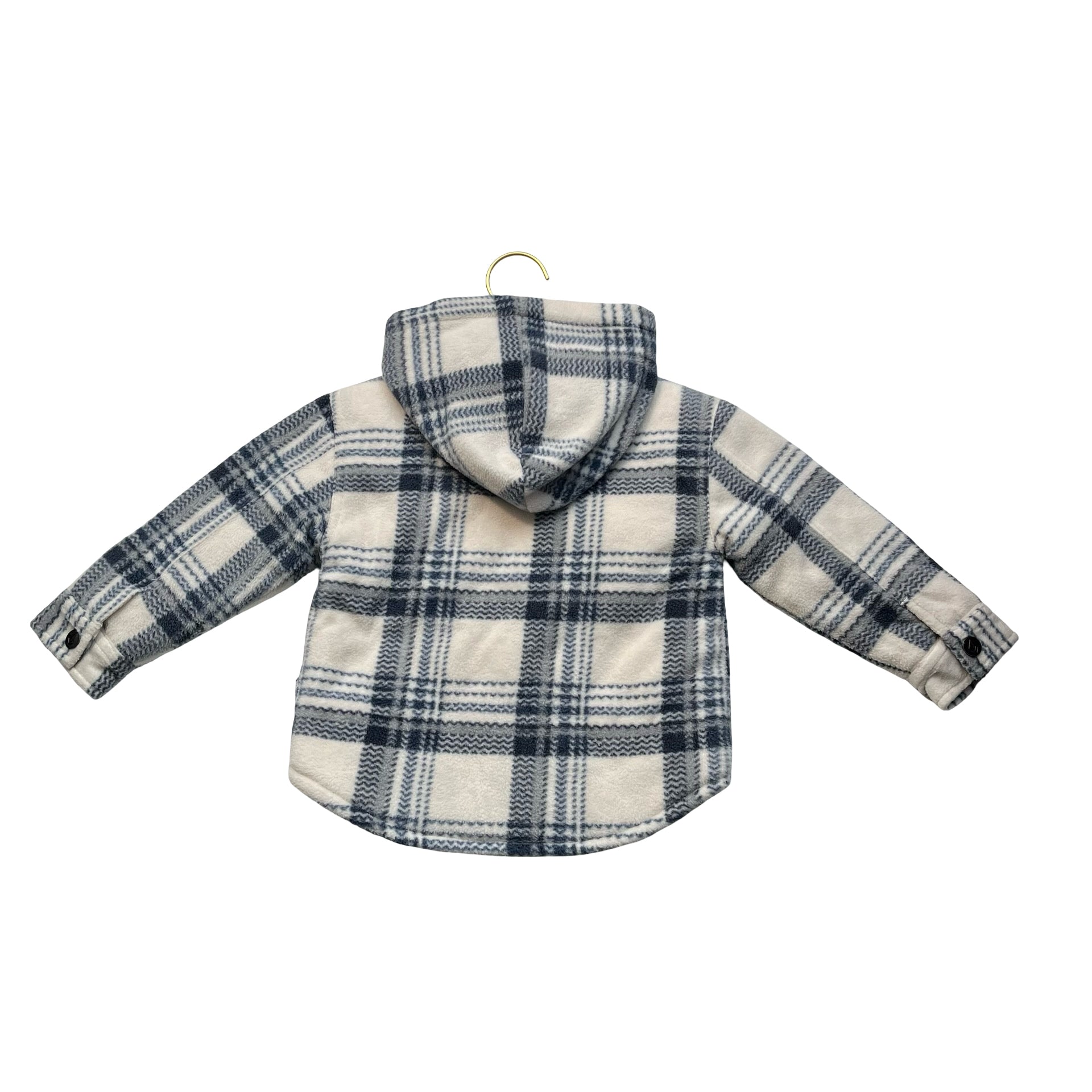 Volcom Ivory & Blue Plaid Fleece Shacket Jacket - Size 18 Months