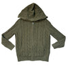 Brooks Brothers Olive Green Cotton Cable-Knit Hooded Zip-Up Cardigan - Size S 8