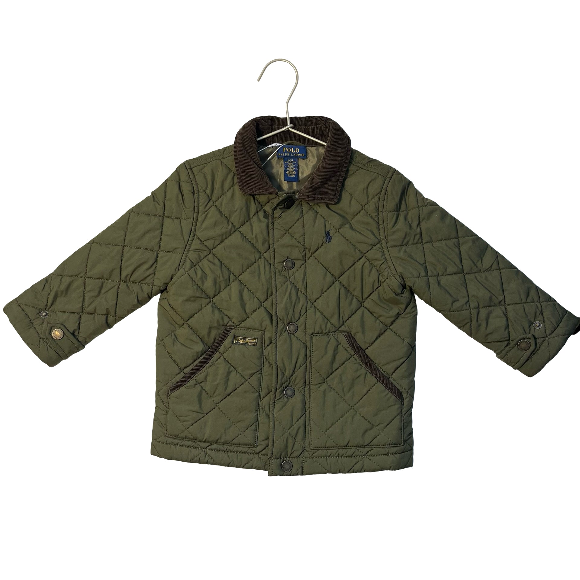 Polo Ralph Lauren Olive Green Quilted Jacket - Size 3