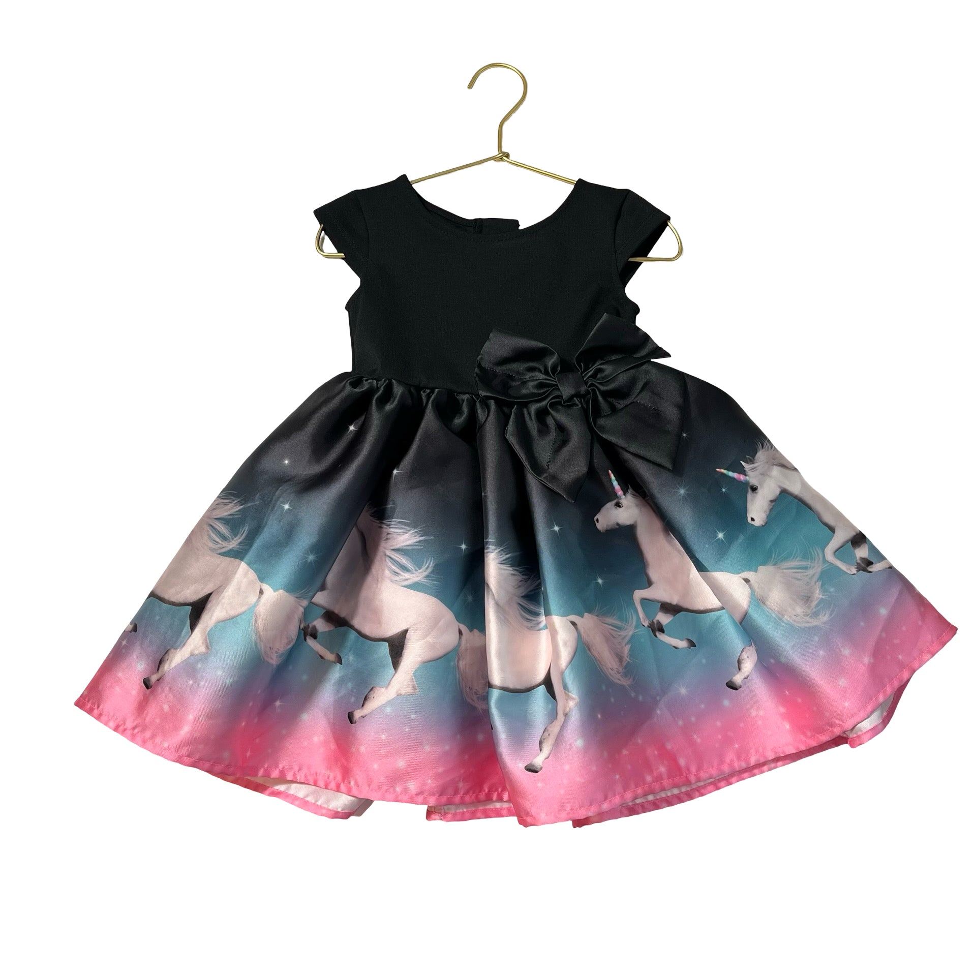 H&M Black, Pink, Blue Unicorn Dress - Size 2T