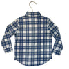 Janie and Jack Blue & White Plaid Brushed Cotton Button Down Shirt with Tags - 2