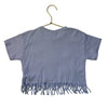 Zara Lavender Fringe Trim Crochet Heart T-Shirt - Size 3