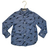 H&M Chambray Dinosaur Print Button Down Shirt - Size 6