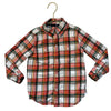 Janie and Jack Orange, Ivory, Green Plaid Button Down Shirt - Size 3