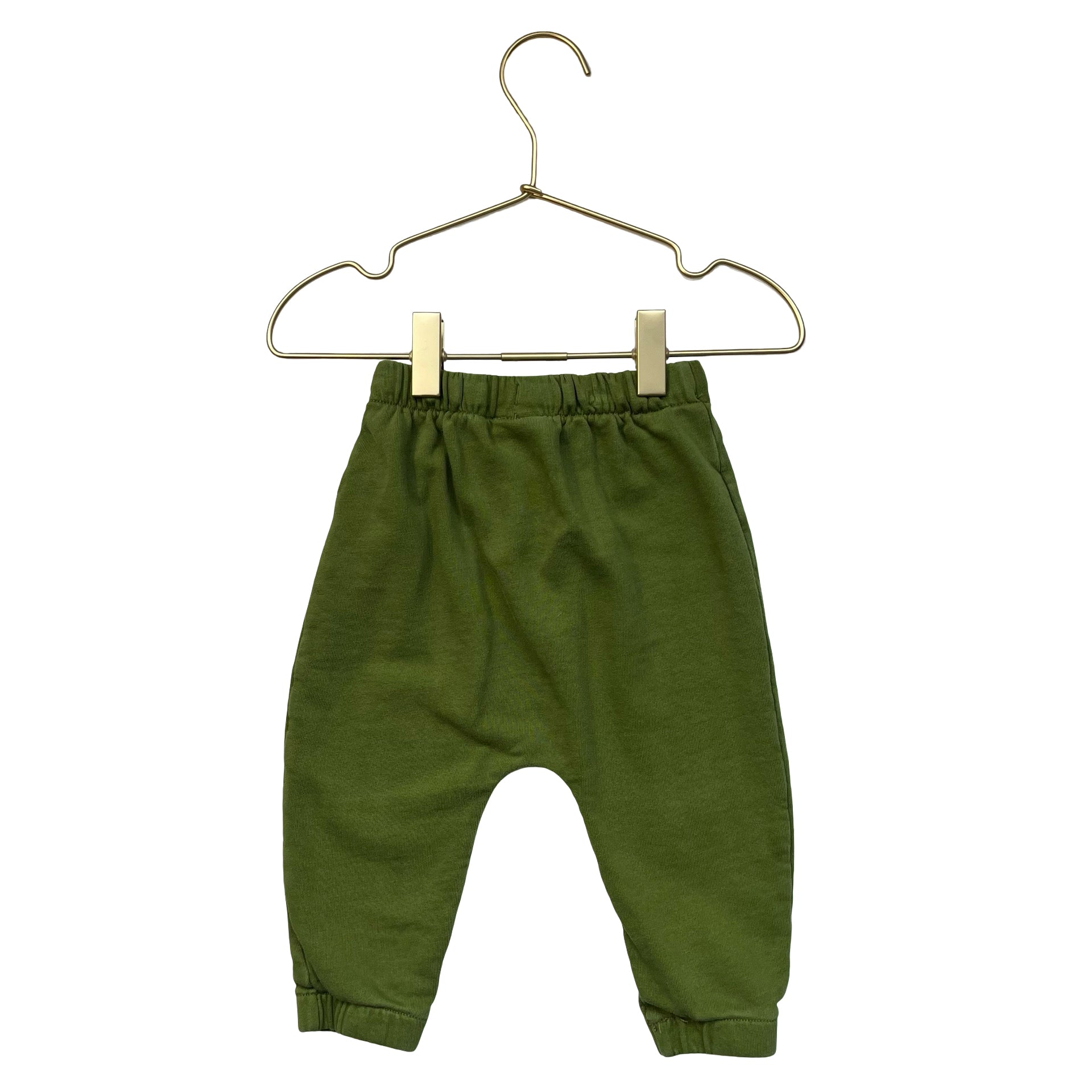 Hanna Andersson Green Crocodile Patch Joggers - Size 6-12 Mo
