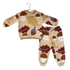 H&M Tan Acorn & Leaf Print Quilted Sweatshirt & Jogger Set - Size 2T