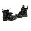 Dr. Martens Black Flower Print Patent Boots - Size 10
