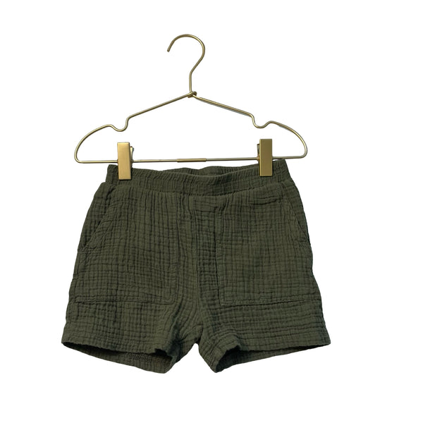 Zara Olive Green Cotton Gauze Shorts - Size 3-4
