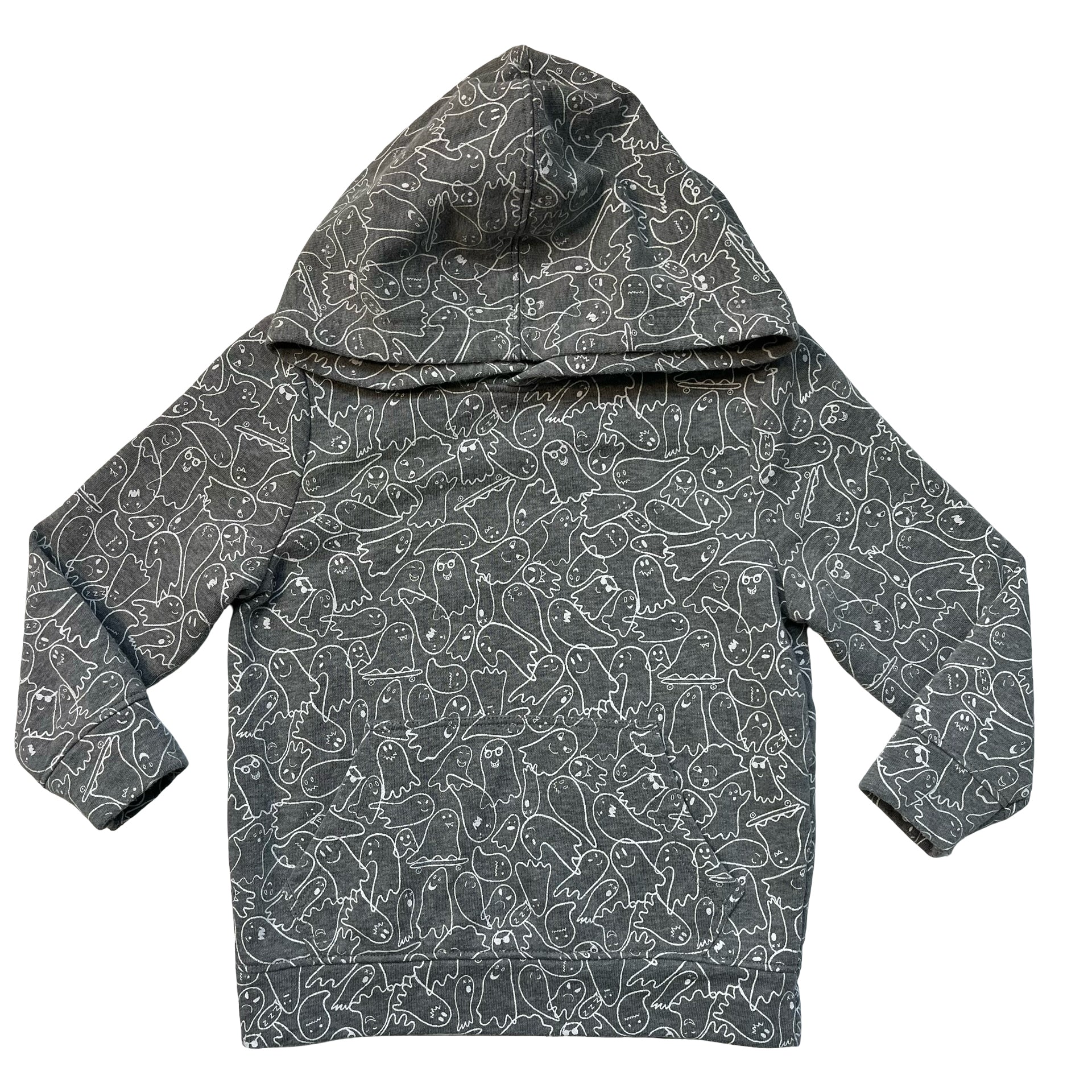 Old Navy Gray Ghost Print Hooded Sweatshirt - Size 2T