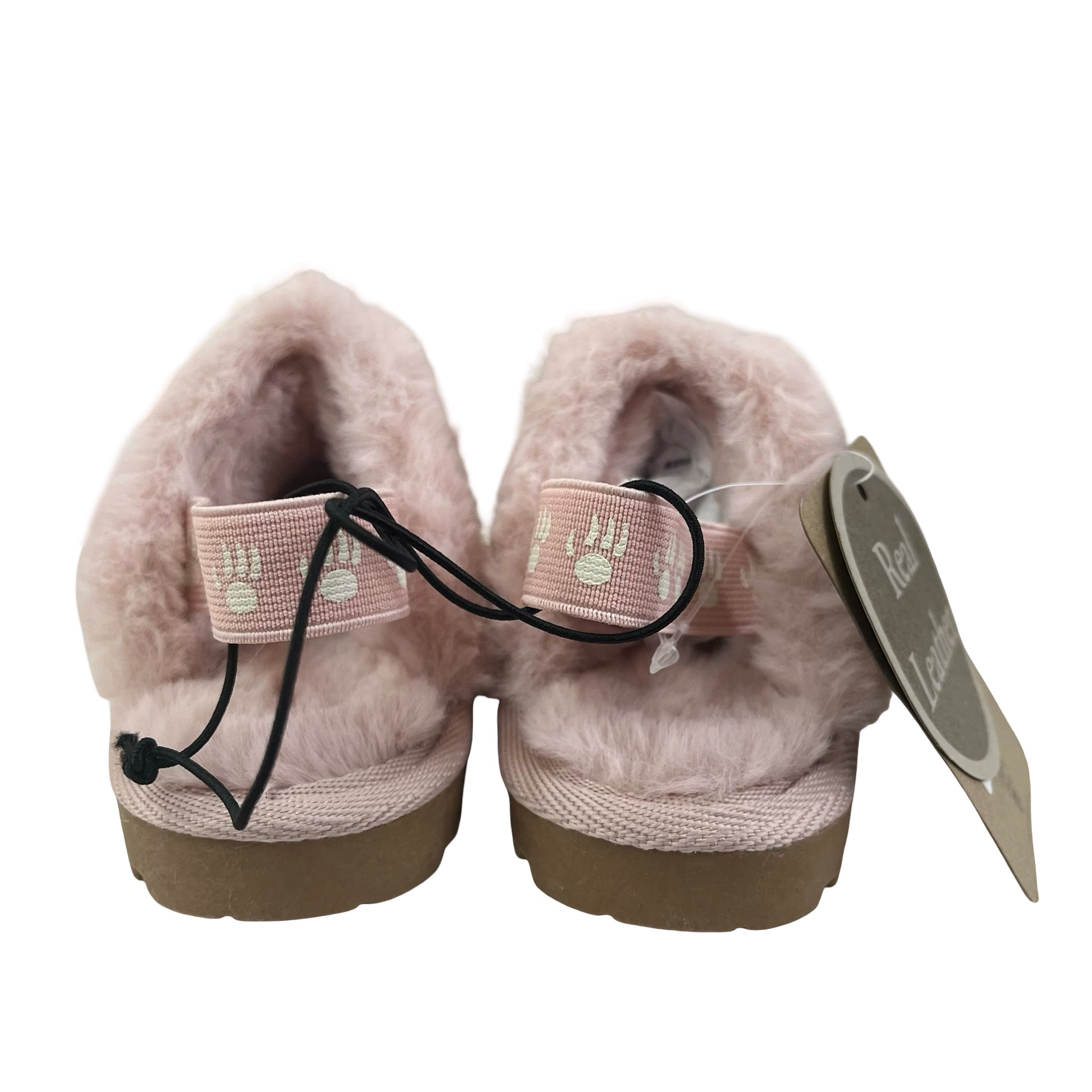Bearpaw Pink Sparkle Leather & Faux Fur Slip On Shoes New with Tags - Size 6