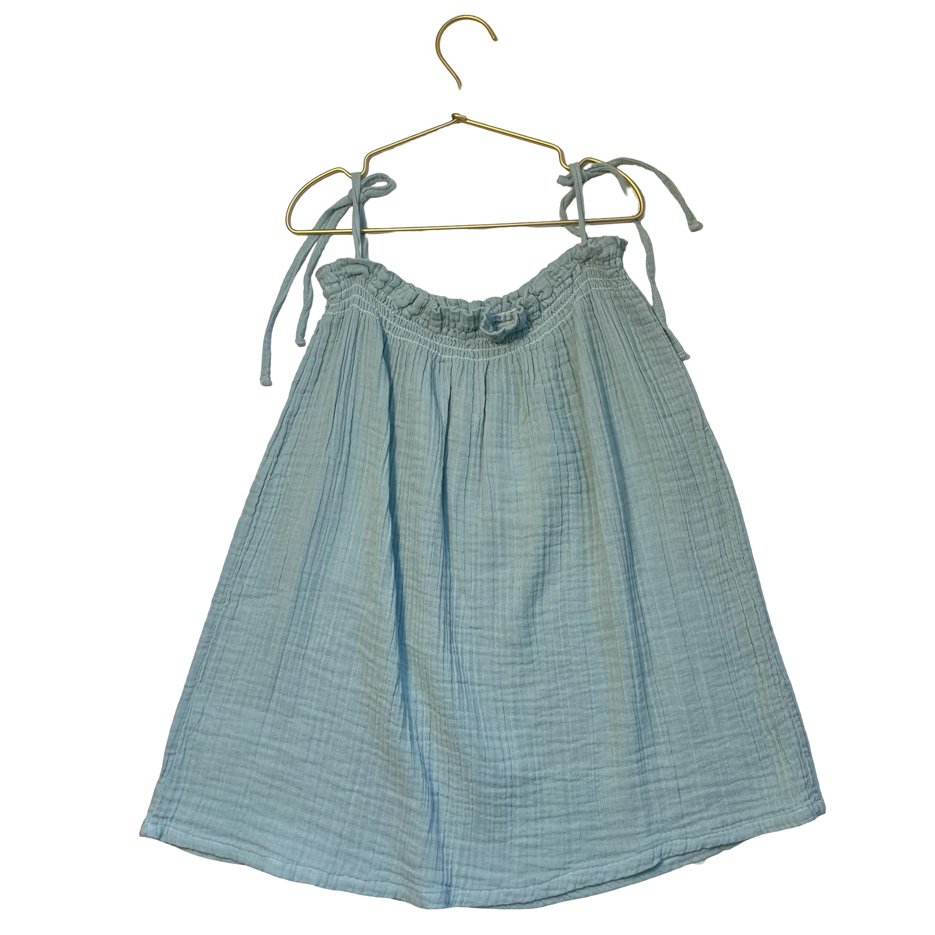 Ethel + Row Teal Cotton Gauze Swim Cover-Up Dress - Size 8