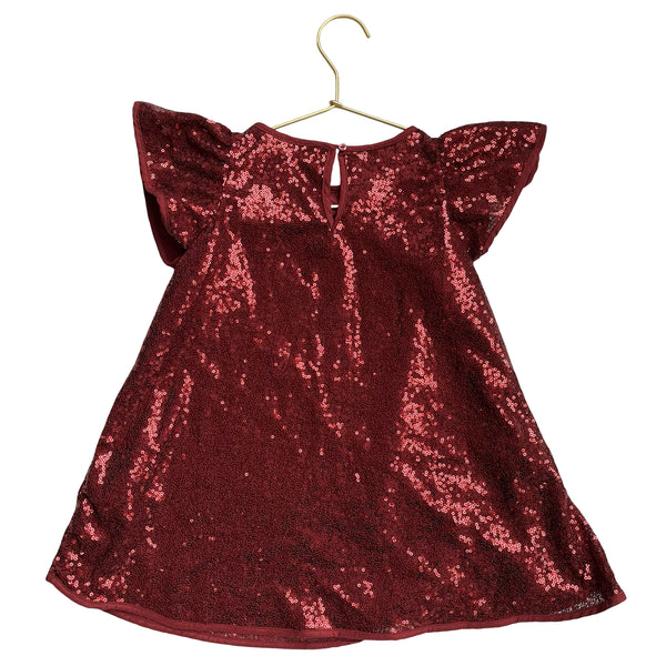 H&M Dark Red Sequins Short Sleeve Dress - Size 3