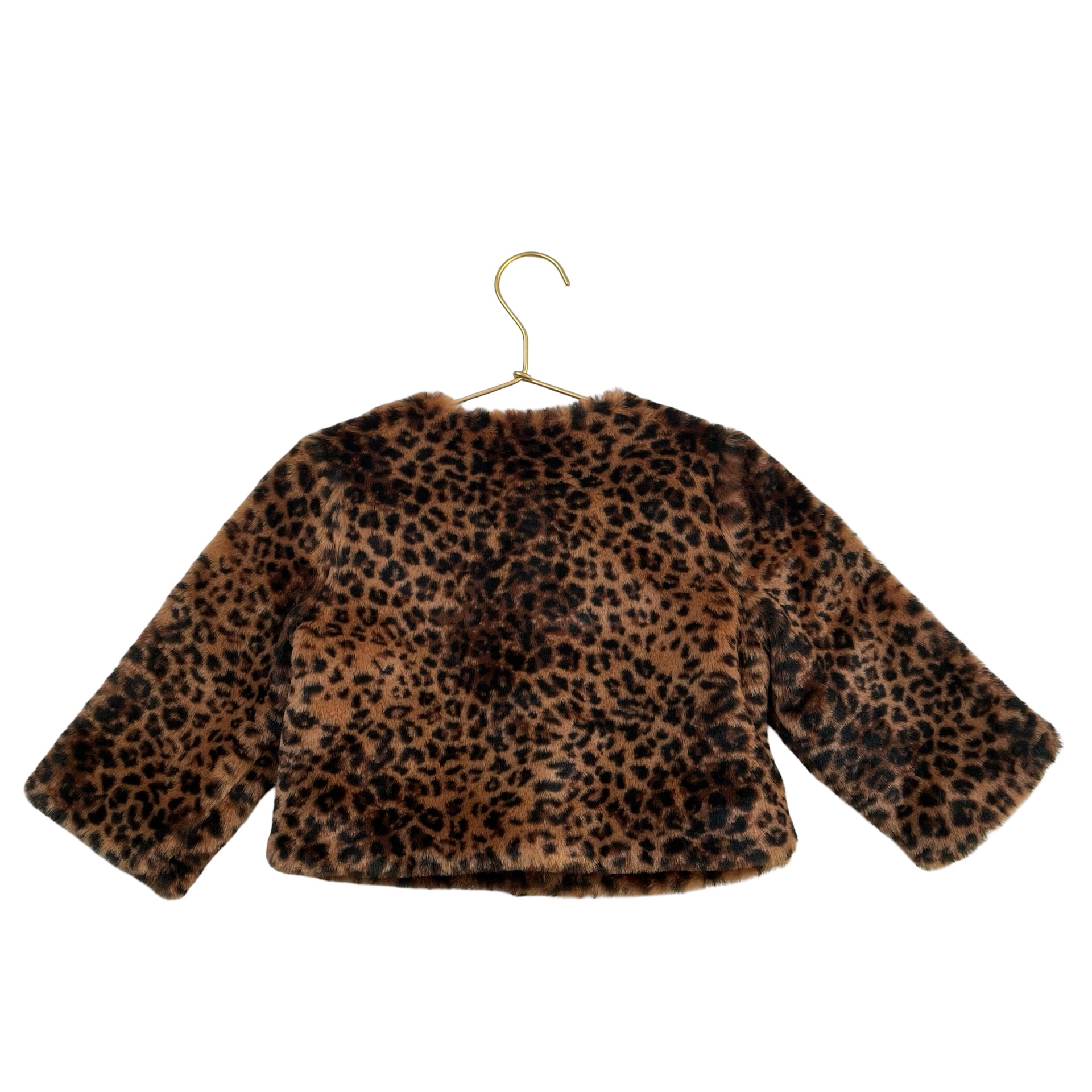 Janie and Jack Leopard Faux Fur Jacket - Size 3-4