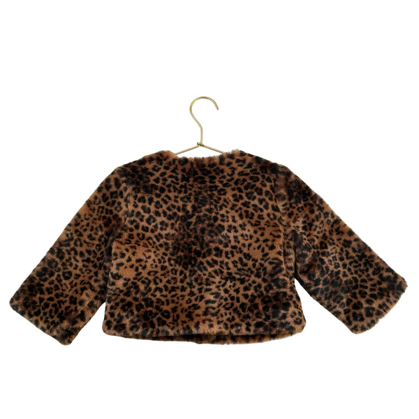 Janie and Jack Leopard Faux Fur Jacket - Size 3-4