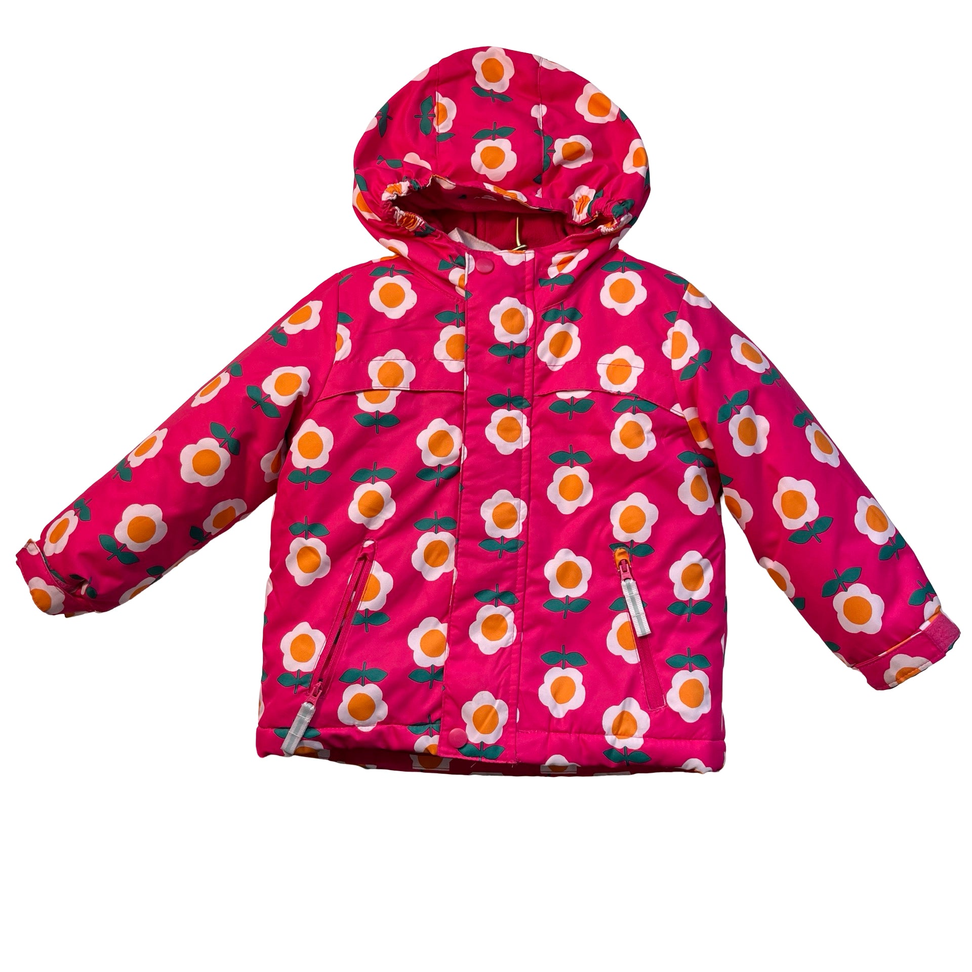 Cat & Jack Pink Flower Print 3-in-1 Winter Jacket - Size 3T