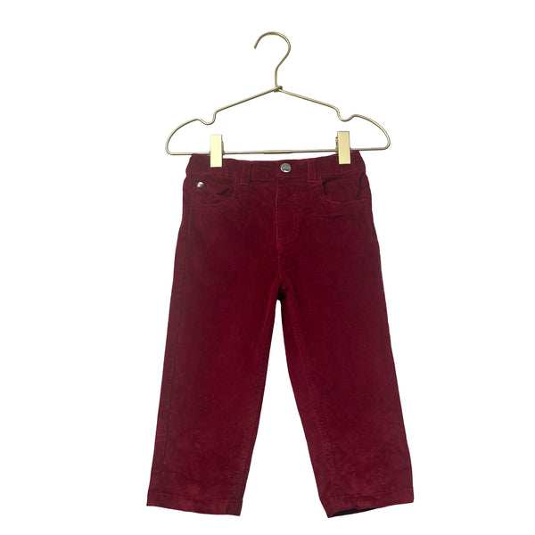 Jacadi Maroon Corduroy Pants - Size 24 Mo